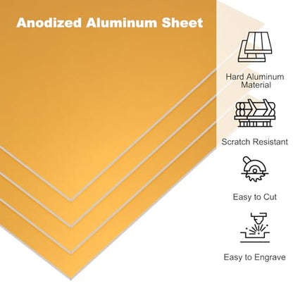 3.3x2.1x1 32inch Anodized Aluminum Sheet (5 Count)