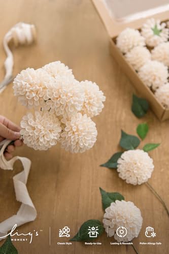 Pink Cream Artificial Dahlias (25 Count )