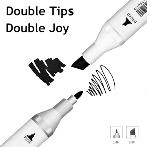 6pcs Black Alcohol Markers Set (6 Count)