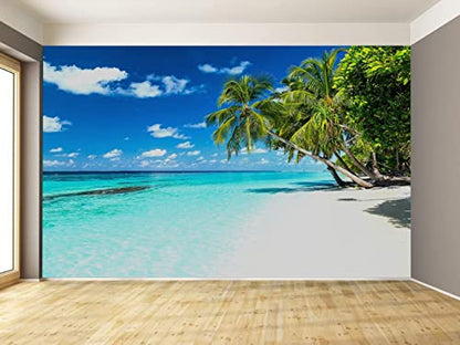 Palm Tree Wall Mural Tropic Paradise Beach Seascape Murals (162.5 Sq ft)