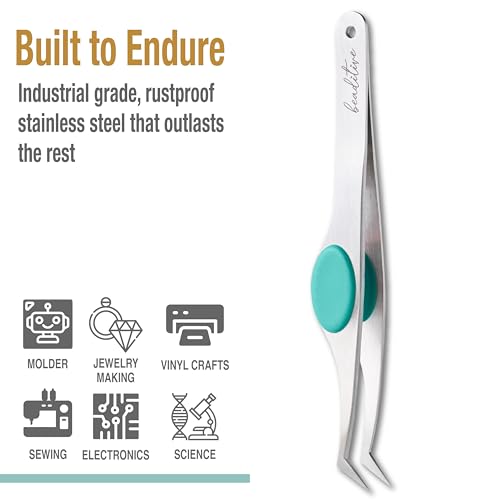 High Precision Angled Tip Tweezers with Cushion Grip