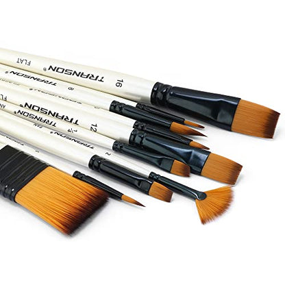 Paint Brush Kit 10pcs Art Brushes and 1 Paint Spatula with Brush Case