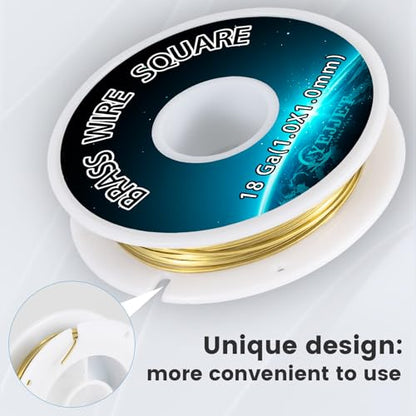 Square Brass Wire 18 Gauge 1.0x1.0mm (30 Foot)