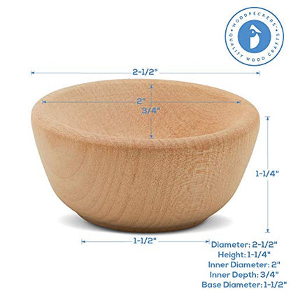 Wooden Craft Bowls Unfinished 2 (50 Count)