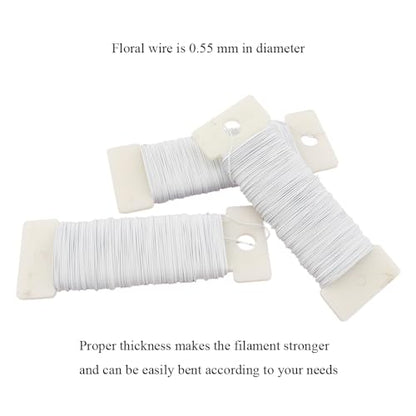 26Gauge White Metal Floral Wire