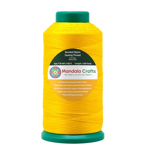 Size 69 210D T70 Yellow Bonded Nylon Thread (4500 Foot)