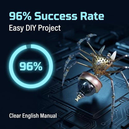 Steampunk 3D Metal Spider Puzzle 140+ Pcs Mechanical DIY Assembly Model Kit 2 (140 Count)