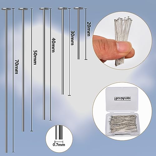 150pcs Silver Filled Flat Head Pins Non Tarnish Craft Earring Bracelet Jewelry Making Accessories Supplies (150 Count)