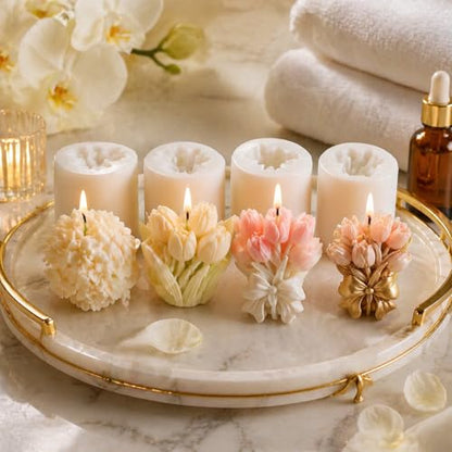 4PCS 3D Flower Bouquet Silicone Molds for Soap