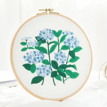 Embroidery Starter Kit 1Pack with Stamped Flowers Pattern with Cotton Fabric Hoops Color Threads and Tools for DIY Art Crafts Sewing Crafts for Adults