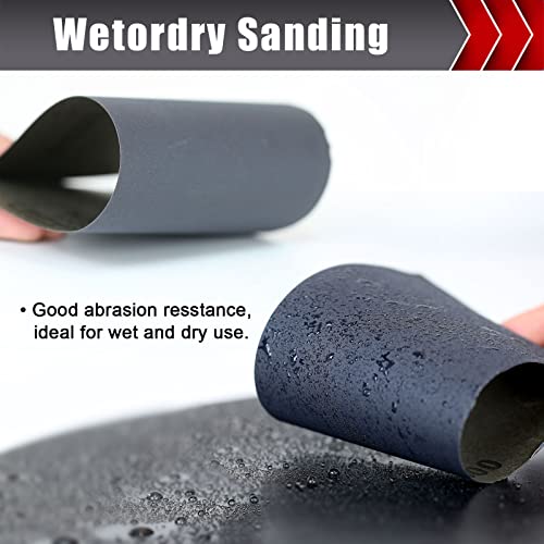 24 PCS 9" x 11" Wet Dry Sand Paper Assortment for Wood Metal Automotive (24 Count)