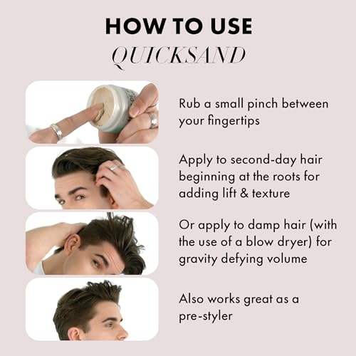 Quicksand Premium Men’s Hair Styling Wax & Dry Shampoo for a High Hold (2 Ounce)
