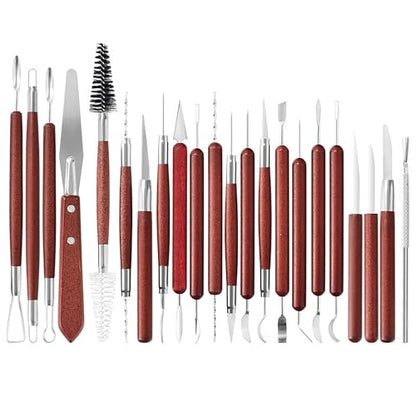 22 Piece Clay Sculpting Tools Set Perfect for Polymer Air Dry Modeling Clay Beginners & Professionals Ideal for DIY Pottery & Ceramics Tools for Clay Sculpey Sculpting & Crafting