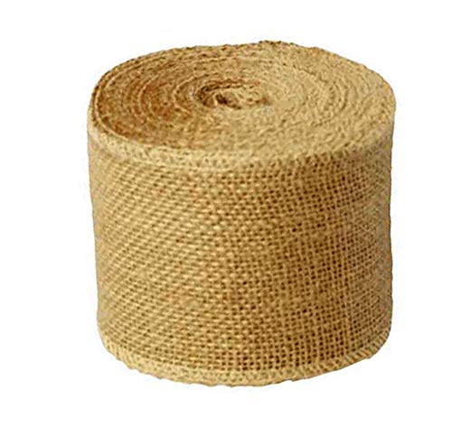 Natural Jute Burlap Ribbon Roll Brown 3 inch 90 feet 30 Yards