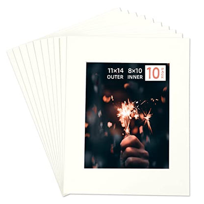 10 Pack Acid Free Ivory Picture Frame Mats