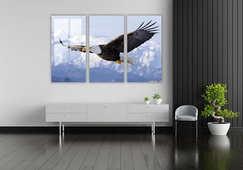Eagle Printed Tempered Glass Wall Art Painting for Living Room