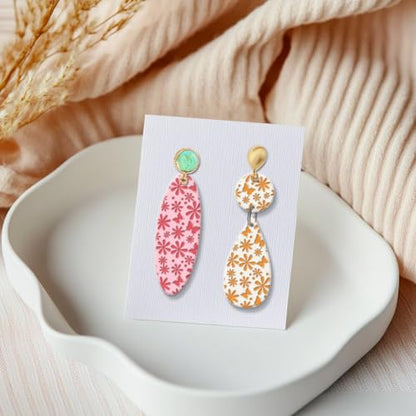Daisy Polymer Clay Texture Sheets Butterfly Silicone Texture Stamp Clay Texture Mat Flower Modeling Pattern Pad Texture Sheets for Polymer Clay Jewelry and Clay Earrings Tools