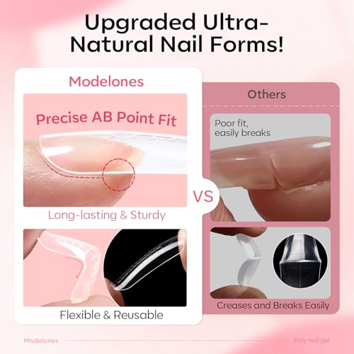 Poly Gel Nail Kit 3 Colors Clear White Apricot with Slip Solution
