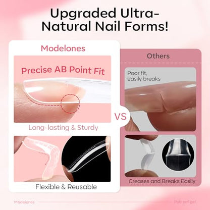 Poly Gel Nail Kit 3 Colors Clear White Apricot with Slip Solution