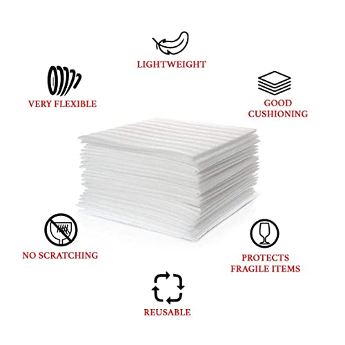 12”x12” Foam Wrap Sheets for Packing Moving Supplies (50 Count)