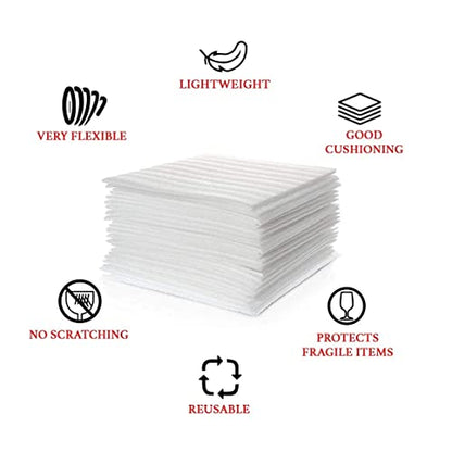 12”x12” Foam Wrap Sheets for Packing Moving Supplies (50 Count)