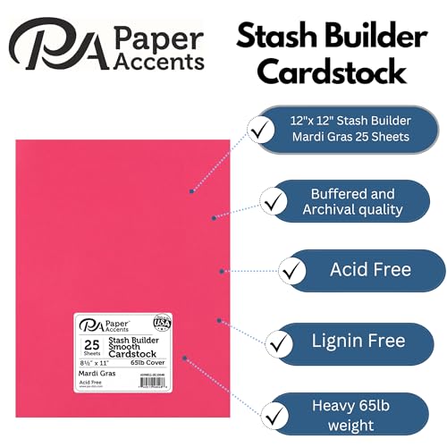 PA Paper Accents Stash Builder Cardstock 8.5" x 11" Mardi Gras