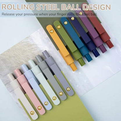 Gel Pens 12 Pack Gold Retro and Gold Morandi 0.5mm Black Ink Pens Fine Point Smooth Writing Pens for School Office Supplies (12 Count)