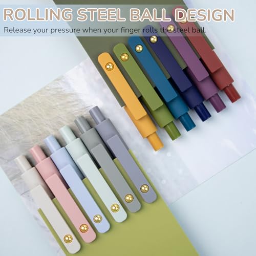 Gel Pens 12 Pack Gold Retro and Gold Morandi 0.5mm Black Ink Pens Fine Point Smooth Writing Pens for School Office Supplies (12 Count)