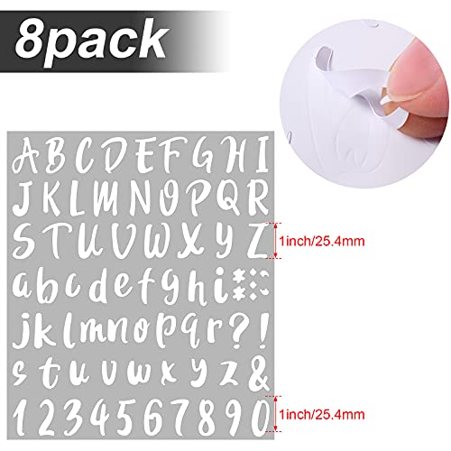 576 Pcs 8 Sheets Letters Stickers Vinyl Alphabet Number Decals Back to School Supplies for Water Bottles Cups Mailbox Scrapbooking Bulletin Board Classroom Decor (576 Count)