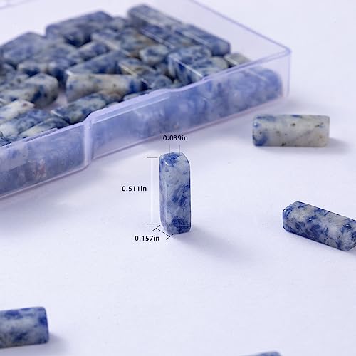 Natural Blue Sodalite Rectangle Tube Beads 4x13mm 38cm (28 Count)