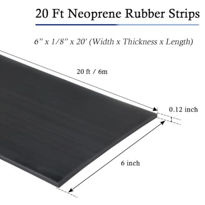 Neoprene Rubber Strips with Adhesive Backing Rubber Sheets (20 Foot)