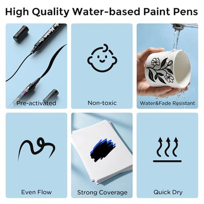 2 Black Paint Markers for Glass (10 Count)