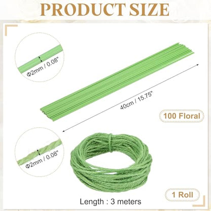 100Pcs 2 Gauge Floral Wire (100 Count)