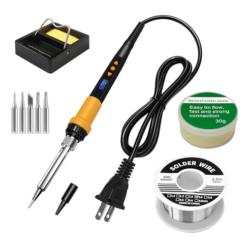 Orange 80W Adjustable Temperature Soldering Iron Kit