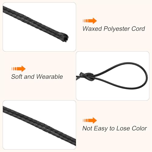 Waxed Cord 1mm Waxed Polyester Cord 175 Yard Wax String for Bracelet Making