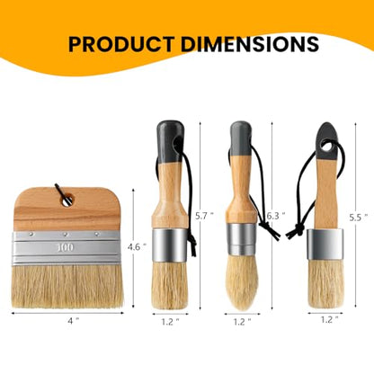 Chalk Paint Brushes Set of 4 (4 Count)