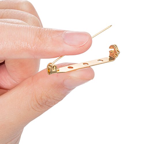 100 Pieces Brooch Pin Backs Bar Pins Backs for Crafts Safety Clasp with Plastic Box (100 Count)