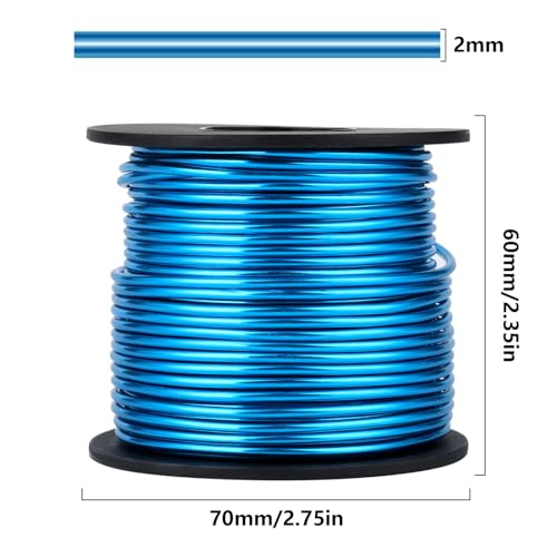 95FT 14 Gauge Bendable Blue Aluminum Craft Wire for Jewelry Making Craft (95 Foot)