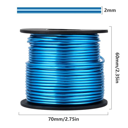 95FT 14 Gauge Bendable Blue Aluminum Craft Wire for Jewelry Making Craft (95 Foot)