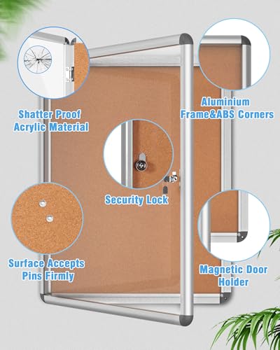 2 Pack 38"x28" Enclosed Bulletin Board (2 Count)