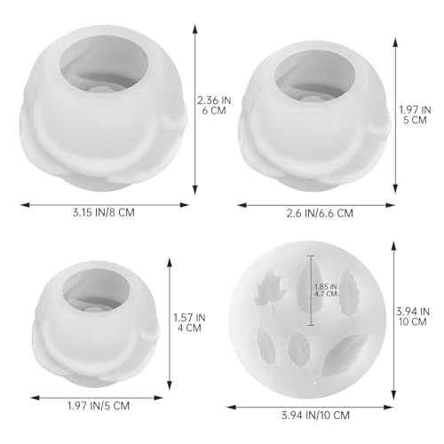 4 PCS Rose Candle Mold Silicone