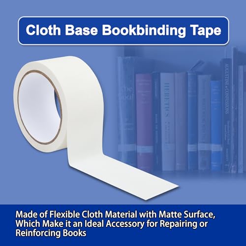 Cloth Bookbinding Repair Tape Cloth Book Repair Tape 2 Inch by 33 Feet Self Adhesive Non Reflective Fabric Tape for Old Books Antique Books Daily Supplies