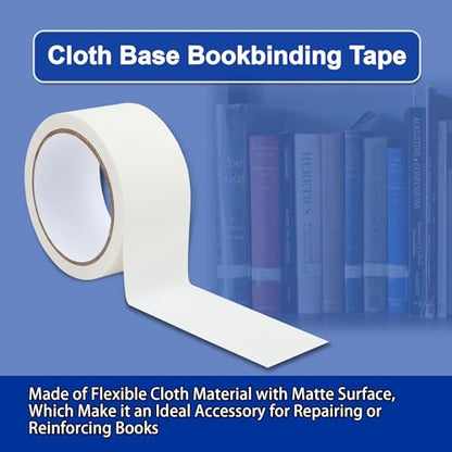 Cloth Bookbinding Repair Tape Cloth Book Repair Tape 2 Inch by 33 Feet Self Adhesive Non Reflective Fabric Tape for Old Books Antique Books Daily Supplies