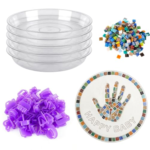 5PCS Stepping Stone Kit Includes 8in Round Cement Molds