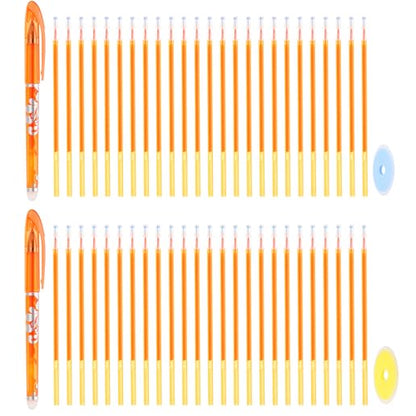 2Pcs Erasable Gel Pens with 50 Refills & 2 Erasers (52 Count)