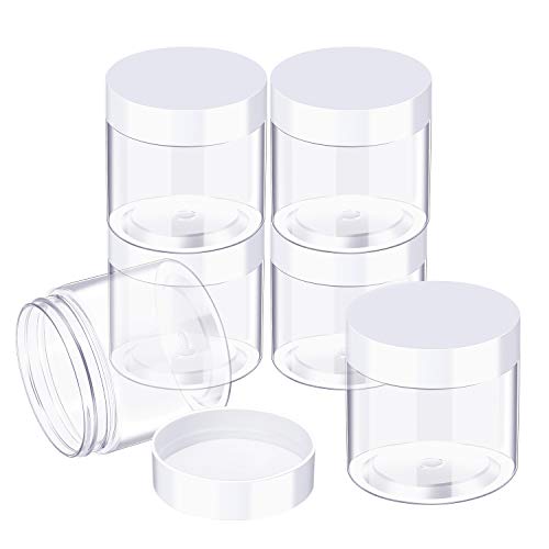36 Pieces 3 oz Plastic Jars with Lids Wide Mouth Airtight Reusable Container Acrylic Cosmetic Small Jars for Lotions Ointments Travel Toiletries Creams Make up Storage (36 Count)