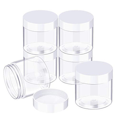 36 Pieces 3 oz Plastic Jars with Lids Wide Mouth Airtight Reusable Container Acrylic Cosmetic Small Jars for Lotions Ointments Travel Toiletries Creams Make up Storage (36 Count)