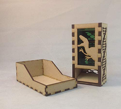 Raptor Mini Dice Tower v1 Green Acrylic Window Laser Cut MDF Unique Gift