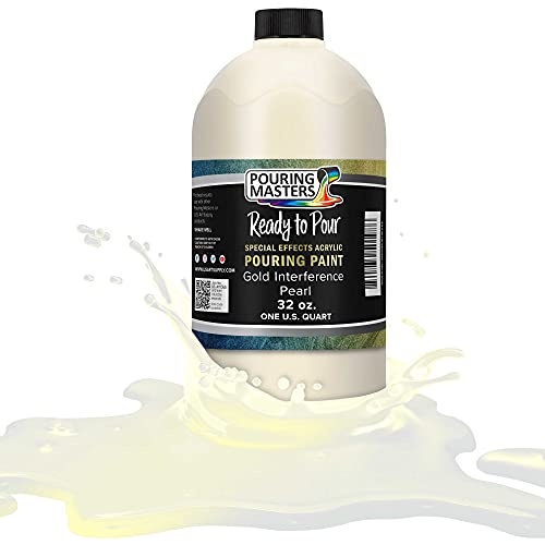 Pouring Masters Gold Interference Pearl Special Effects Acrylic Pouring Paint (32 Fl Oz)