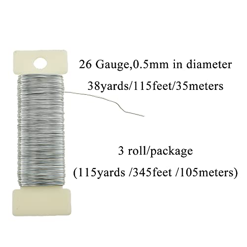 26Gauge Silver 3 Rolls Total 115 Yards
